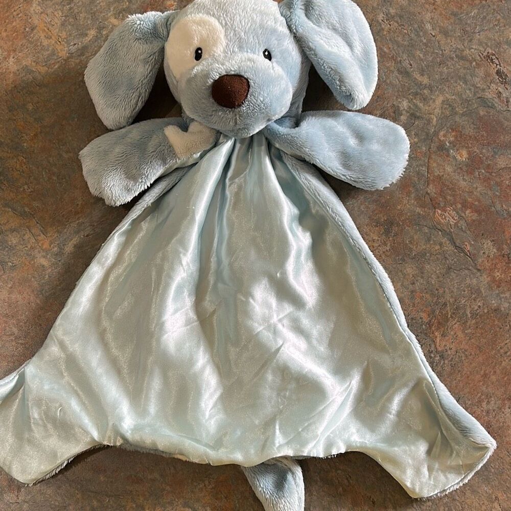 GUND Spunky Huggybuddy Blue Dog Lovey Satin